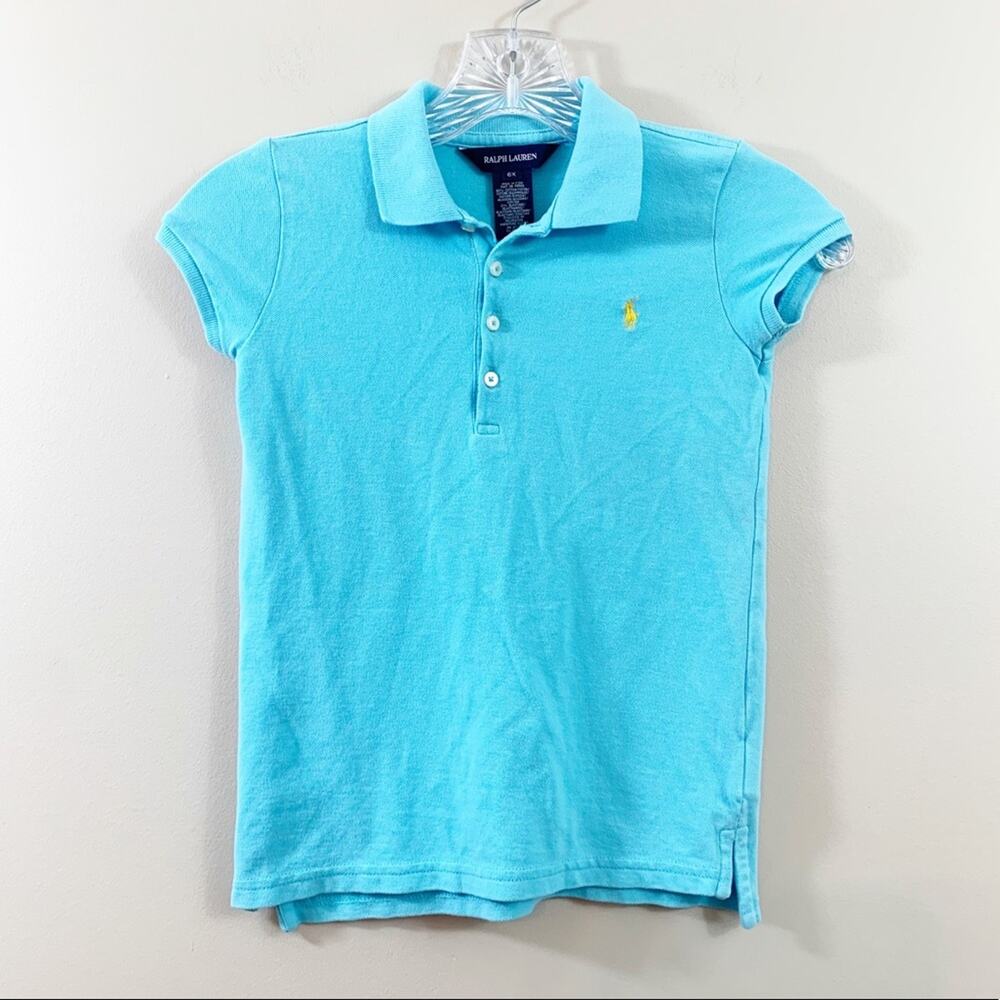Ralph Lauren Aqua Blue Polo Stepped Hem